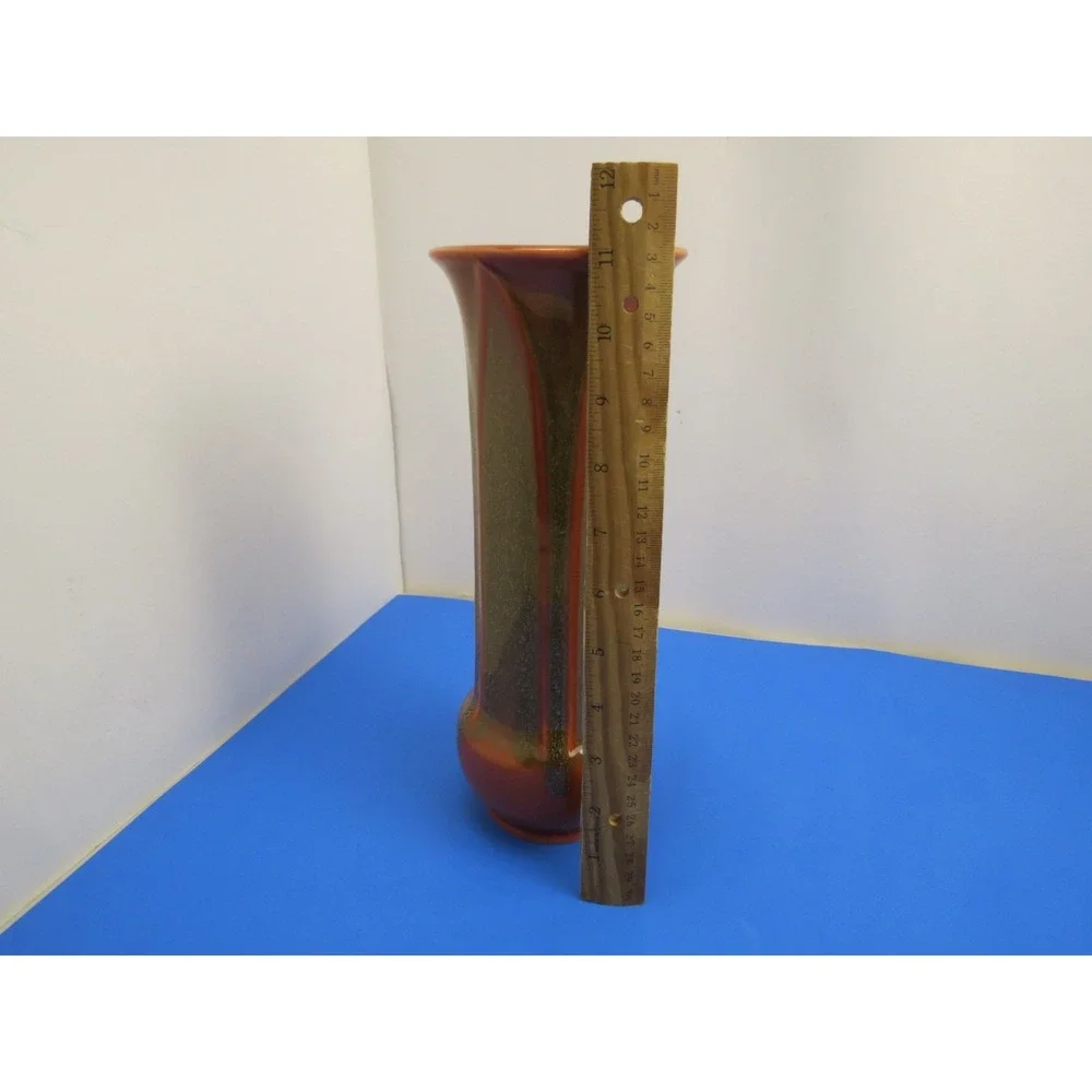 Pristine 2013 Rookwood ANGELICA Art Deco Vase Reddish Brown 11.5